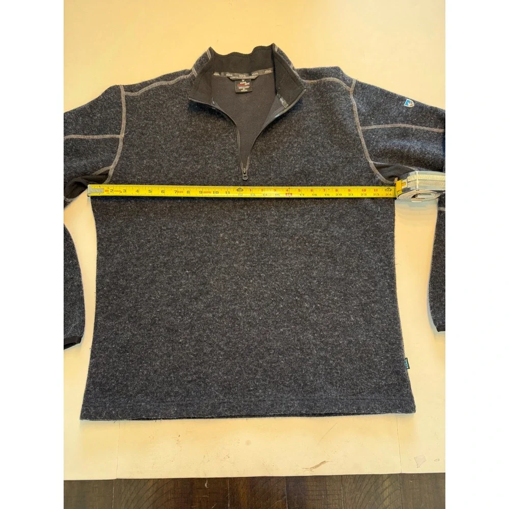 Kuhl ThermoKore Mens XL 1/4 Zip Pullover Wool Blend Sweater Gray 3082